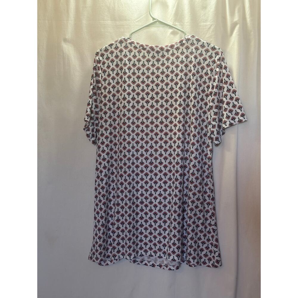 Liz Claiborne Printed Twist-Front Short Sleeve Top – Size XL - Picture 6 of 6